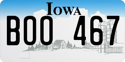 IA license plate BOO467
