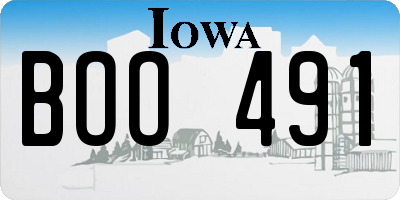 IA license plate BOO491