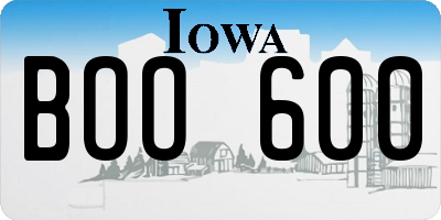 IA license plate BOO600