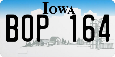 IA license plate BOP164