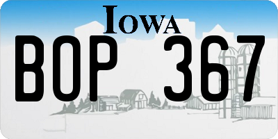 IA license plate BOP367