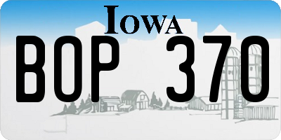 IA license plate BOP370