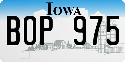 IA license plate BOP975