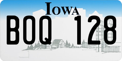 IA license plate BOQ128