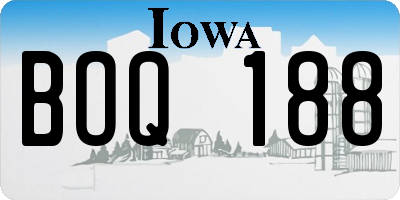 IA license plate BOQ188