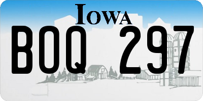 IA license plate BOQ297