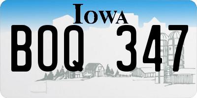 IA license plate BOQ347