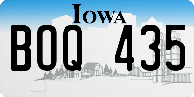 IA license plate BOQ435