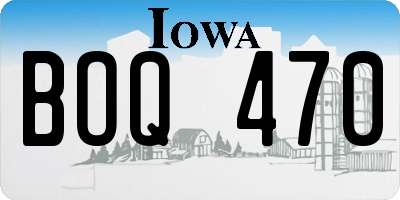 IA license plate BOQ470