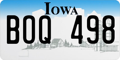 IA license plate BOQ498