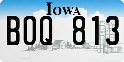 IA license plate BOQ813