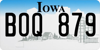 IA license plate BOQ879
