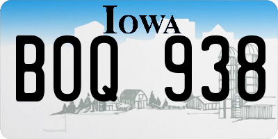 IA license plate BOQ938