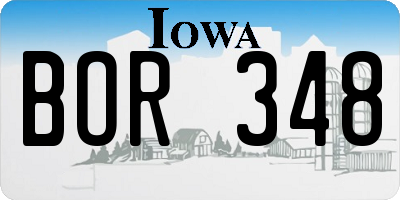 IA license plate BOR348