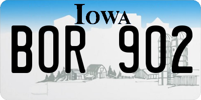 IA license plate BOR902