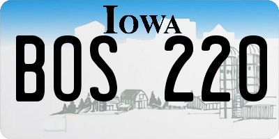 IA license plate BOS220
