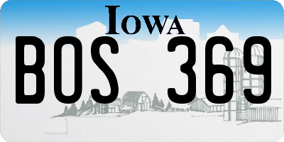 IA license plate BOS369