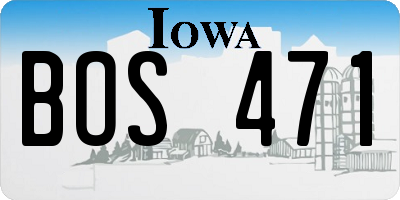 IA license plate BOS471