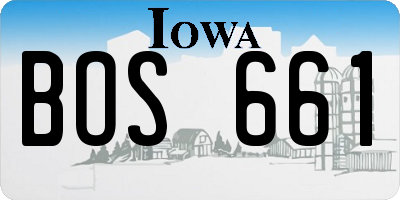 IA license plate BOS661