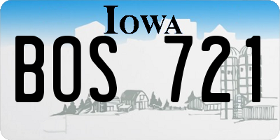 IA license plate BOS721