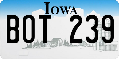 IA license plate BOT239