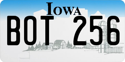 IA license plate BOT256
