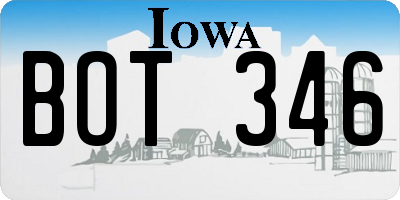 IA license plate BOT346