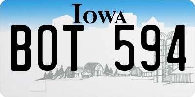 IA license plate BOT594