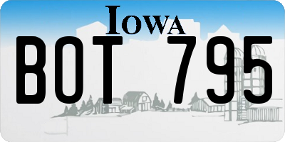 IA license plate BOT795