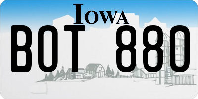 IA license plate BOT880