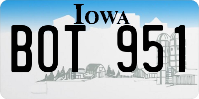 IA license plate BOT951