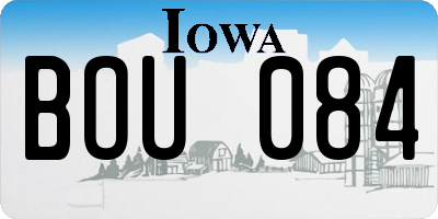 IA license plate BOU084