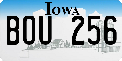 IA license plate BOU256