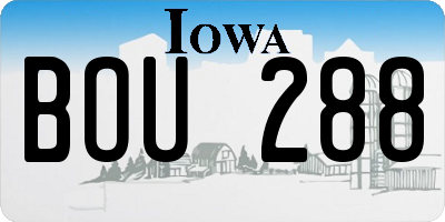 IA license plate BOU288