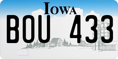 IA license plate BOU433