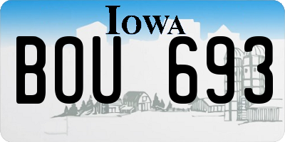 IA license plate BOU693