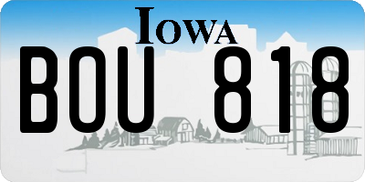 IA license plate BOU818