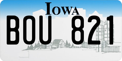 IA license plate BOU821