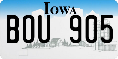 IA license plate BOU905
