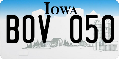 IA license plate BOV050