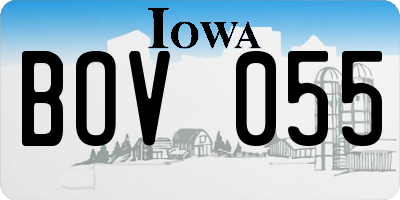 IA license plate BOV055