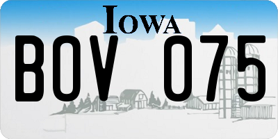 IA license plate BOV075