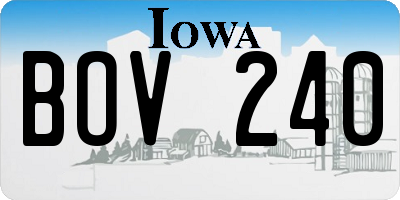 IA license plate BOV240