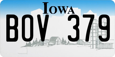 IA license plate BOV379