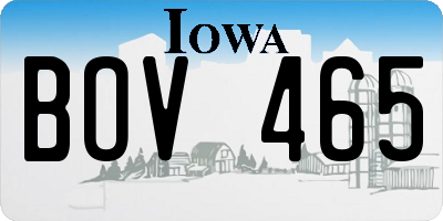 IA license plate BOV465