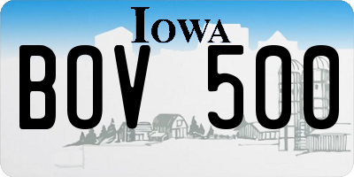 IA license plate BOV500