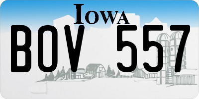 IA license plate BOV557