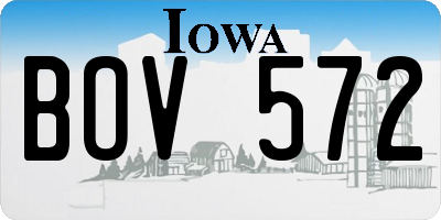 IA license plate BOV572