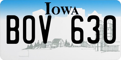 IA license plate BOV630