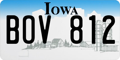 IA license plate BOV812